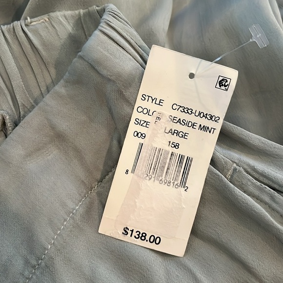 Cloth & Stone Wide Leg Pleated Satin Pant seaside mint green NWT | size Large - Picture 9 of 11